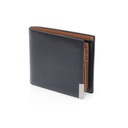 NIORT - Men's PU wallet - Black / Tan