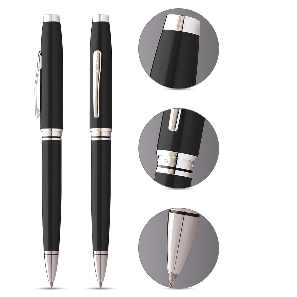 Coventry Black Lacquer with Polished Chrome Appointments Ballpoint Pen