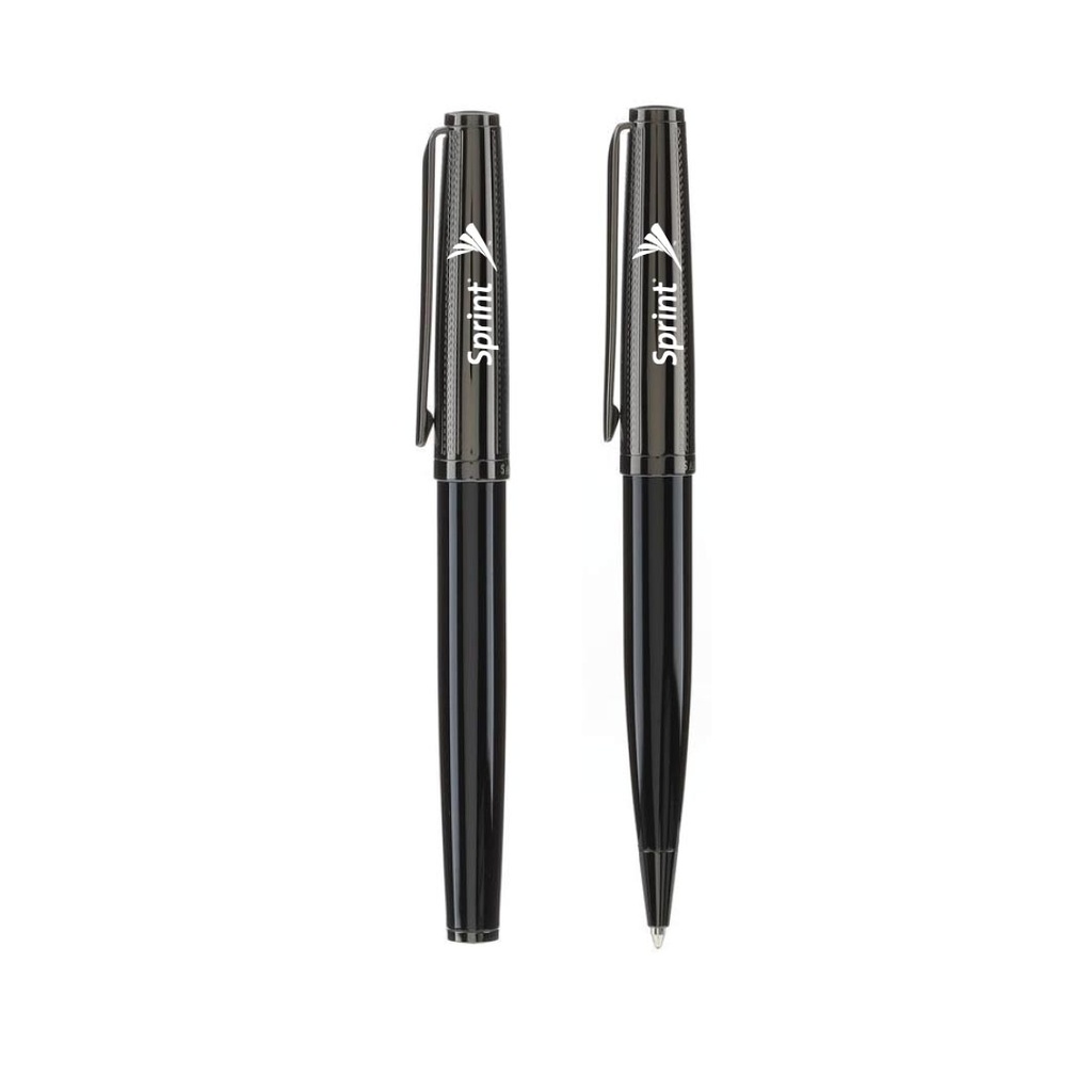 KIRAZ - Santhome® Gift Set of 2 Luxury Pens - Black / Chrome