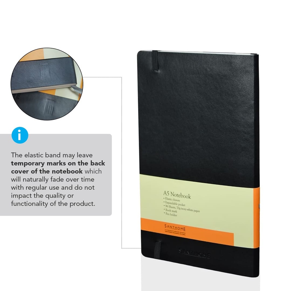 RULBUK - SANTHOME Softcover Ruled A5 Notebook Black