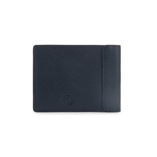 CROSS Pebble Leather 8CC Classic Fold Wallet - Navy Blue