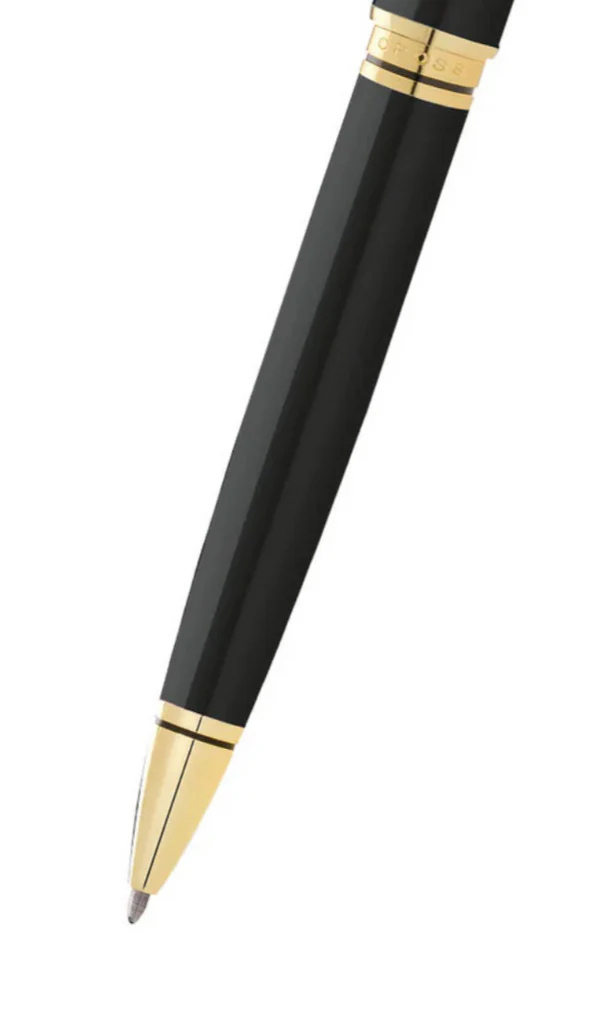 Coventry Classic Black Lacquer with Gold Tone Appointments Ballpoint Pen (Blue Ink) 