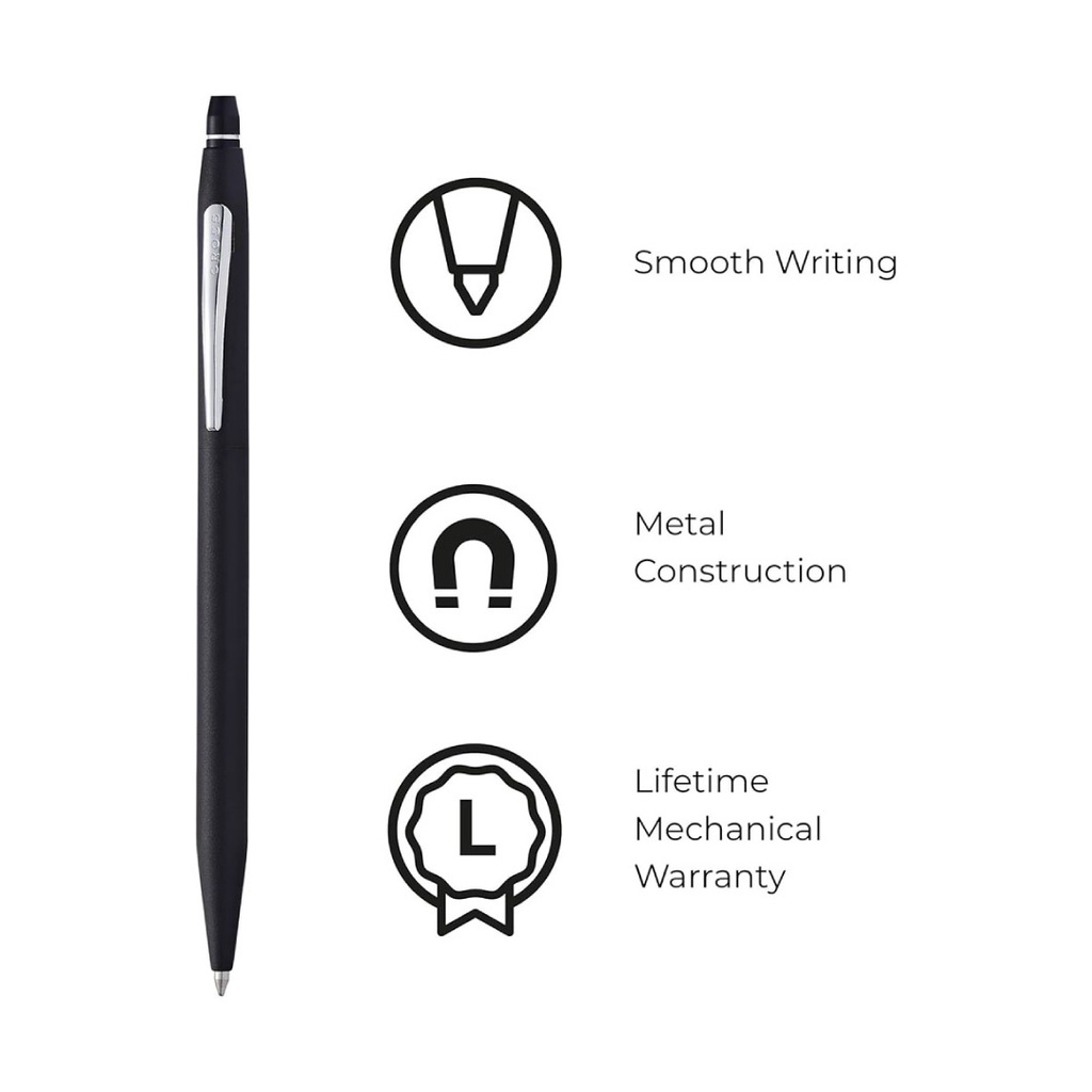 Cross Click™ Classic Black Ballpoint Pen with Blue Ink