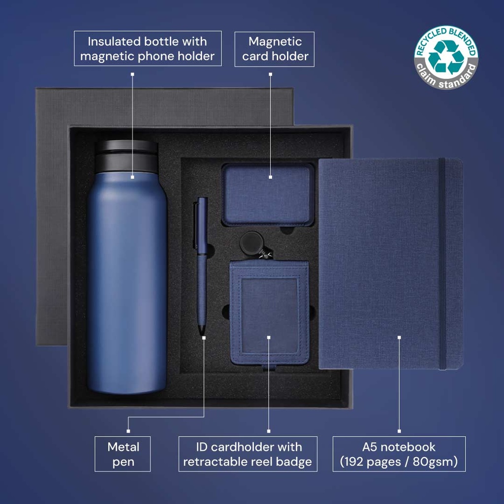 AVEIRO - CHANGE ZERO Sustainable 5pc Gratitude Gift Set - Navy Blue