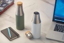 BREDA - Vacuum Bottle With Bamboo Lid - Grey