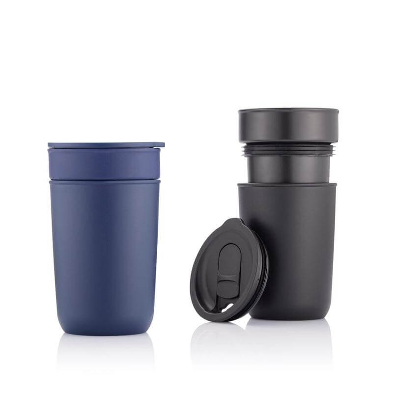 SAVONA - Hans Larsen Ceramic Tumbler With Recycled Sleeve - Blue