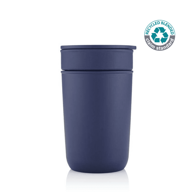 SAVONA - Hans Larsen Premium Ceramic Tumbler With Recycled Protective Sleeve - Blue