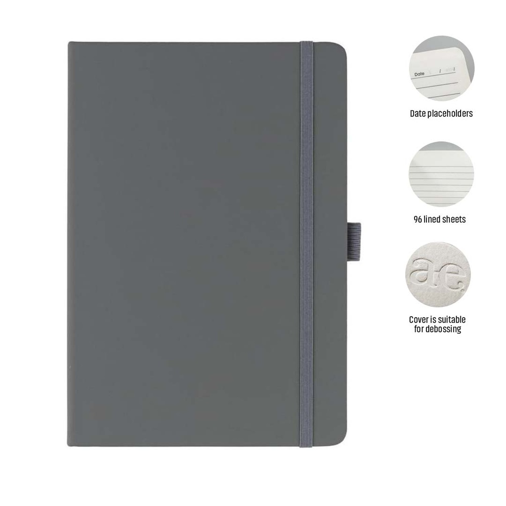 JURSI - Giftology A5 PU Notebook with Pen Loop - Grey