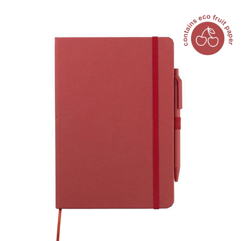 ABULA - eco-neutral® A5 Hard Cover Notebook & Pen Set - Cherry Paper