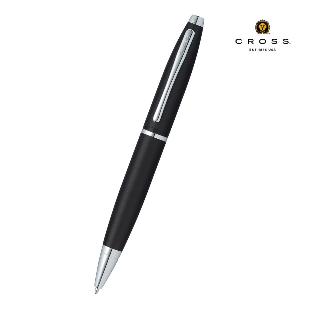 Cross Calais™ Matte Black with Polished Chrome Appointments Ballpoint Pen (Blue Ink)