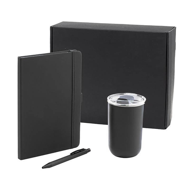 HEVIZ - Giftology Set of Tumbler, A5 Notebook and Pen - Black