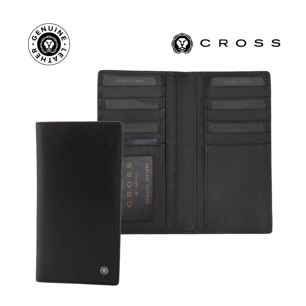 CROSS Soft Grain Leather 12CC Longcoat Wallet - Black