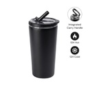 MARBELLA - Hans Larsen Double Wall Tumbler with Sip Lid 600 ml - Black 
