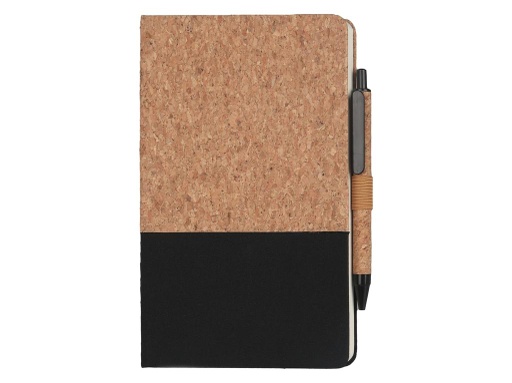 [NBEN 5101] BORSA - eco-neutral A5 Cork Fabric Hard Cover Notebook and Pen Set - Black