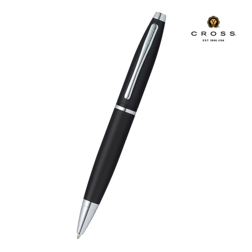 [WICR 5303] Cross Calais™ Matte Black with Polished Chrome Appointments Ballpoint Pen (Blue Ink)