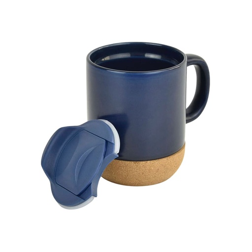 [DWGL 3232] LUCCA - Giftology Ceramic Mug with Cork and Lid - Navy Blue