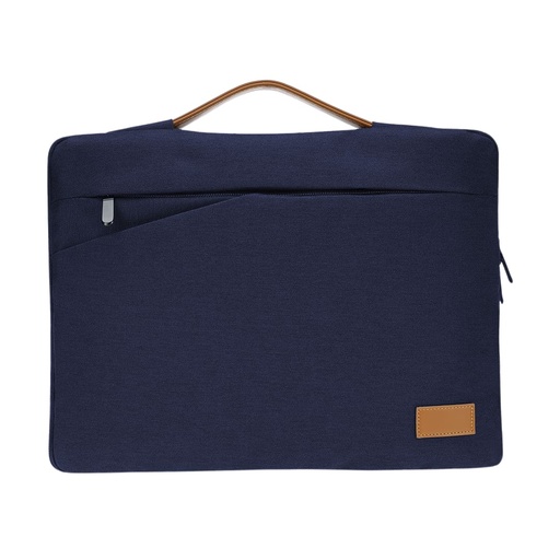[LSSN 2216] SALCEA - Santhome® 15" Laptop Sleeve - Navy Blue/Tan