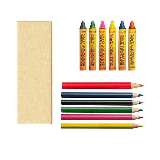 [STGL 5310] ROCA - Giftology Set of Color Pencils & Crayons in Lemongrass Paper Box