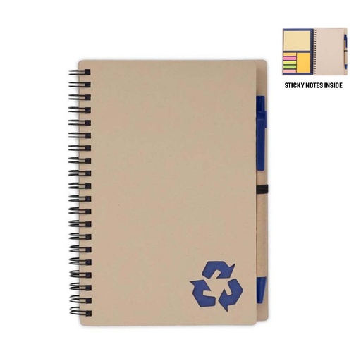 [NBEN 5328] SION- eco-neutral B6 Notepad & Pen Set with Sticky Note - Navy Blue